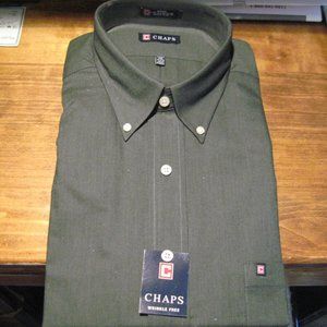 NEW MEN'S CHAPS green OXFORD SHIRT SIZE XLARGE 17-17.5